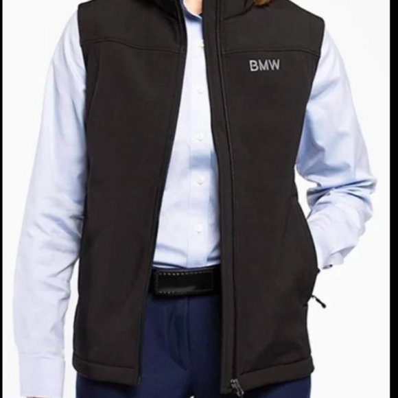 BMW Womens soft shell Vest Black (M). - Picture 2 of 4